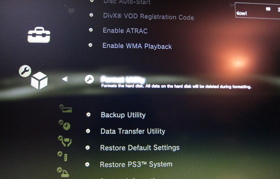errore dell'utilità di backup dei dati della PlayStation