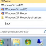 Start Menu – Virtual PC