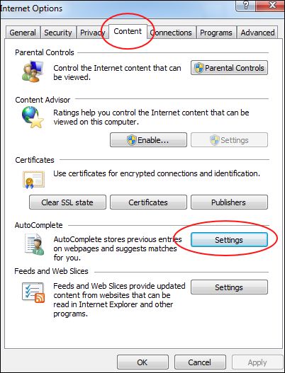 select the settings button under autocomplete