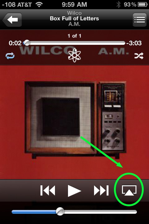 airplay icon in bottom right-hand corner