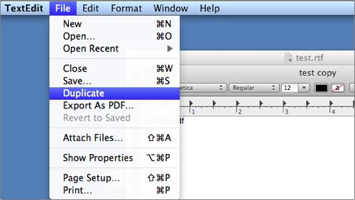 how to duplicate a file in OS X Lion