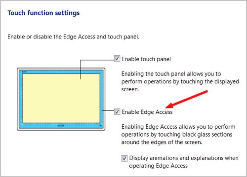 vaio-enable-edge disable edge function